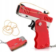 Zabawki militarne - PISTOLET ZABAWKA NA GUMKI RECEPTURKI BRELOCZEK PROCA STZRELANIE DO TARCZY - miniaturka - grafika 1