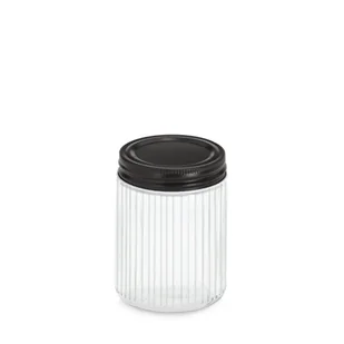 Słoik z metalową pokrywką KITCHEN ESSENTIALS, ryflowane szkło - Pojemniki kuchenne - miniaturka - grafika 1