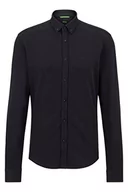 Koszule męskie - BOSS BIADO R Regular -Fit męska koszula z dwukolorowej bawełny, granatowy, S - miniaturka - grafika 1