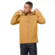 Kurtki męskie - Męska kurtka polarowa Jack Wolfskin WALDSEE HOODED JKT M honey yellow - S - miniaturka - grafika 1