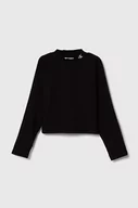 Bluzki dla dziewczynek - Calvin Klein Jeans longsleeve dziecięcy kolor czarny z półgolfem - miniaturka - grafika 1