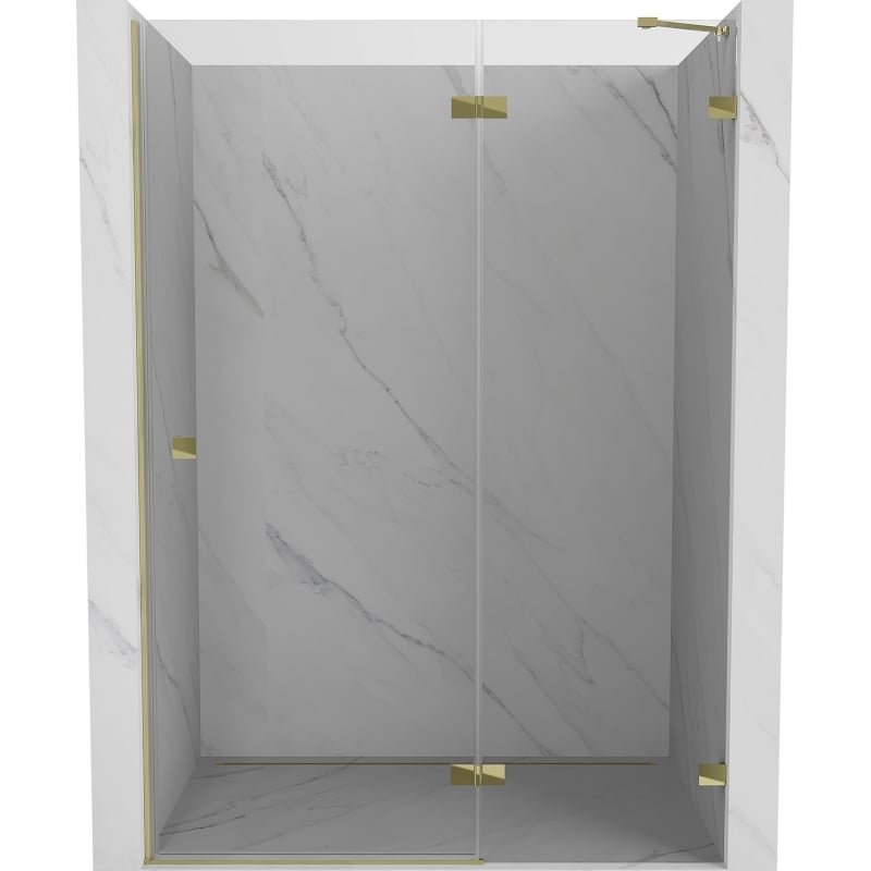 Mexen Lunar drzwi prysznicowe uchylne prawe 140 cm, transparent, złote - 834-140-000-50-00-P