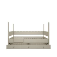 Łóżka dla dzieci i młodzieży - Łóżko retro Babushka oliwka z wysokimi słupkami 90x200 - miniaturka - grafika 1