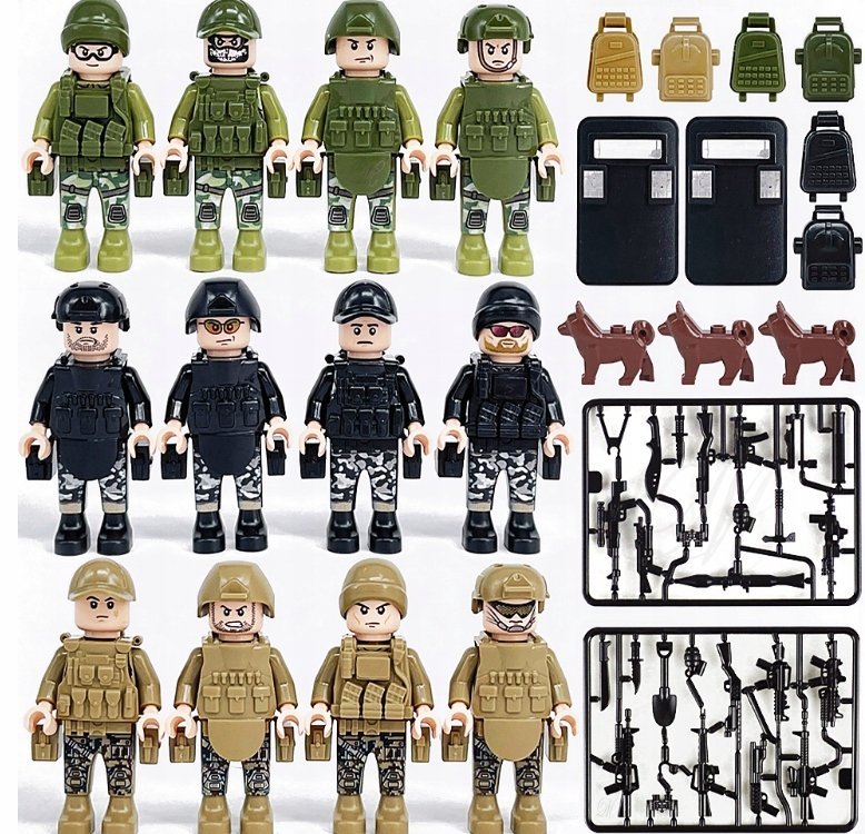 ZESTAW FIGUREK DECO MARIAGE FIGURKI ZOLNIERZY WOJSKO POLICJA KLOCKI
