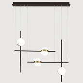 Lampy sufitowe - Geometryczna wisząca lampa Cuba z mlecznymi kloszami LED - miniaturka - grafika 1