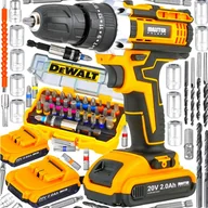 Wkrętarki - WIERTARKO WKRĘTARKA BITY NASADKI 2xAKU 20V UDAROWA + BITY DEWALT - miniaturka - grafika 1