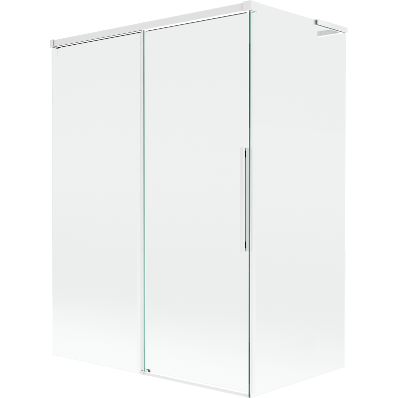 Mexen Rox L parawan nawannowy 2-skrzydłowy rozsuwany 120 + 70 x 150 cm, transparent, biały - 8C9L-120-070-20-00