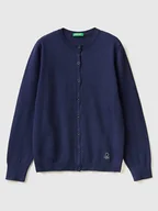 Swetry damskie - Benetton Kardigan w kolorze granatowym - miniaturka - grafika 1