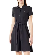Sukienki - GANT Damska sukienka polo do sukienki, czarna, standardowa, czarny, XS - miniaturka - grafika 1