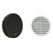 Odkurzacze przemysłowe - Aspirator ścienny z zasysaniem osiowym serii "Ario" ze specjalną membraną Mylar Anti-Return Outdoor Air - 100% MADE IN ITALY (Średnica 150 - Czarny + Siatka ścienna) - miniaturka - grafika 1