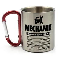 Akcesoria motoryzacyjne - Kubek z karabińczykiem Mechanik Stawka Godzinowa. Prezent dla mechanika, 300ml / GiTees - miniaturka - grafika 1