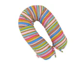 Poduszki do karmienia - Poduszka ciążowa Longer dla kobiet w ciąży do spania - Paseczki fioletowe - miniaturka - grafika 1