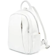 Torebki damskie - Biały Włoski Plecak Skórzany A4 damski dużo kieszeni C79 - miniaturka - grafika 1