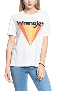 T-SHIRT DAMSKI WRANGLER BOYFRIEND TEE OFFWHITE W7019EA02 112130896 - Wrangler - Koszulki i topy damskie - miniaturka - grafika 1