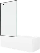 Wanny - Mexen Cubik wanna prostokątna 170 x 70 cm z obudową i parawanem 1-skrzydłowym 100 cm, czarny wzór - 550317070X9510007070 - miniaturka - grafika 1