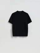 Swetry męskie - Reserved - Sweter z krótkim rękawem - czarny - miniaturka - grafika 1