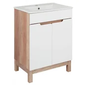 Szafki łazienkowe - Astor Diana szafka 59,7 cm podumywalkowa stojąca biały połysk AMSKU6107C - miniaturka - grafika 1