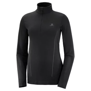 Pozostała odzież narciarska - Salomon, Bluza, Comet Seamless Half Zip W LC1354000, czarny, rozmiar XS - grafika 1