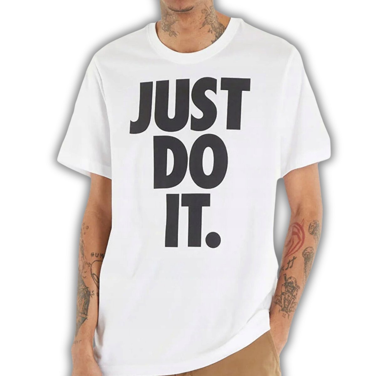 NIKE JUST DO IT T-SHIRT MĘSKI BIAŁY KOSZULKA BAWEŁNA WYGODNA ROZMIAR M