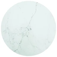Meble modułowe i akcesoria - vidaXL Lumarko Blat stołu, biały, 80x1 cm, szkło ze wzorem marmuru 322250 - miniaturka - grafika 1