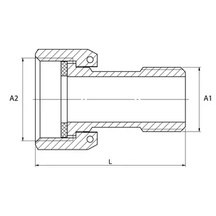 Półśrubunek wodomierza 25 (1'') mosiądz DIAMOND - Łączniki, trójniki, kształtki - miniaturka - grafika 2