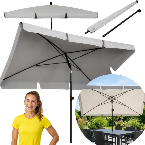 Parasol Ogrodowy Duży Balkonowy Składany Prostokątny Łamany 200x130CM UV