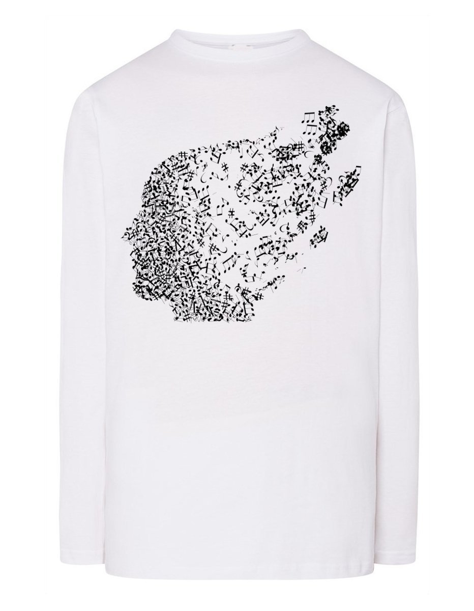 Longsleeve męski nadruk Muzyka Głowa Nutki r.XL