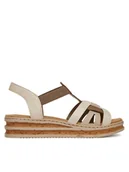 Sandały damskie - Rieker Sandały 62918-62 Biały - miniaturka - grafika 1