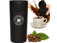 Kubki termiczne - Kubek Termiczny Turystyczny Termos 380Ml Bidon Na Kawę Herbatę Ciepło Zimno Czarny - miniaturka - grafika 1