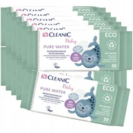 Chusteczki nawilżane - 12 x Cleanic Baby ECO Pure Water Chusteczki nawilżane 50 sztuk - miniaturka - grafika 1