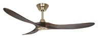 Wentylatory sufitowe - Energooszczędny wentylator sufitowy z pilotem Eco Genuino szczotkowany mosiądz / orzech 152 cm - miniaturka - grafika 1