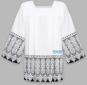 Szaty liturgiczne - Komża kapłańska z gipiurą 30 cm - czarna - miniaturka - grafika 1