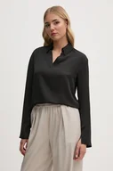 Bluzki damskie - Calvin Klein bluzka damska kolor czarny gładka K20K208000 - miniaturka - grafika 1