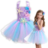 Stroje karnawałowe - Strój Sukienka Mała Syrenka Arielka Spódniczka Tutu Tiulowa 128 134 Cm - miniaturka - grafika 1