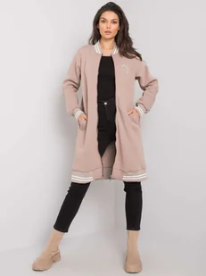 Rue Paris Damska długa bluza Pryflour ciemny beż S/M - Bluzy damskie - miniaturka - grafika 1