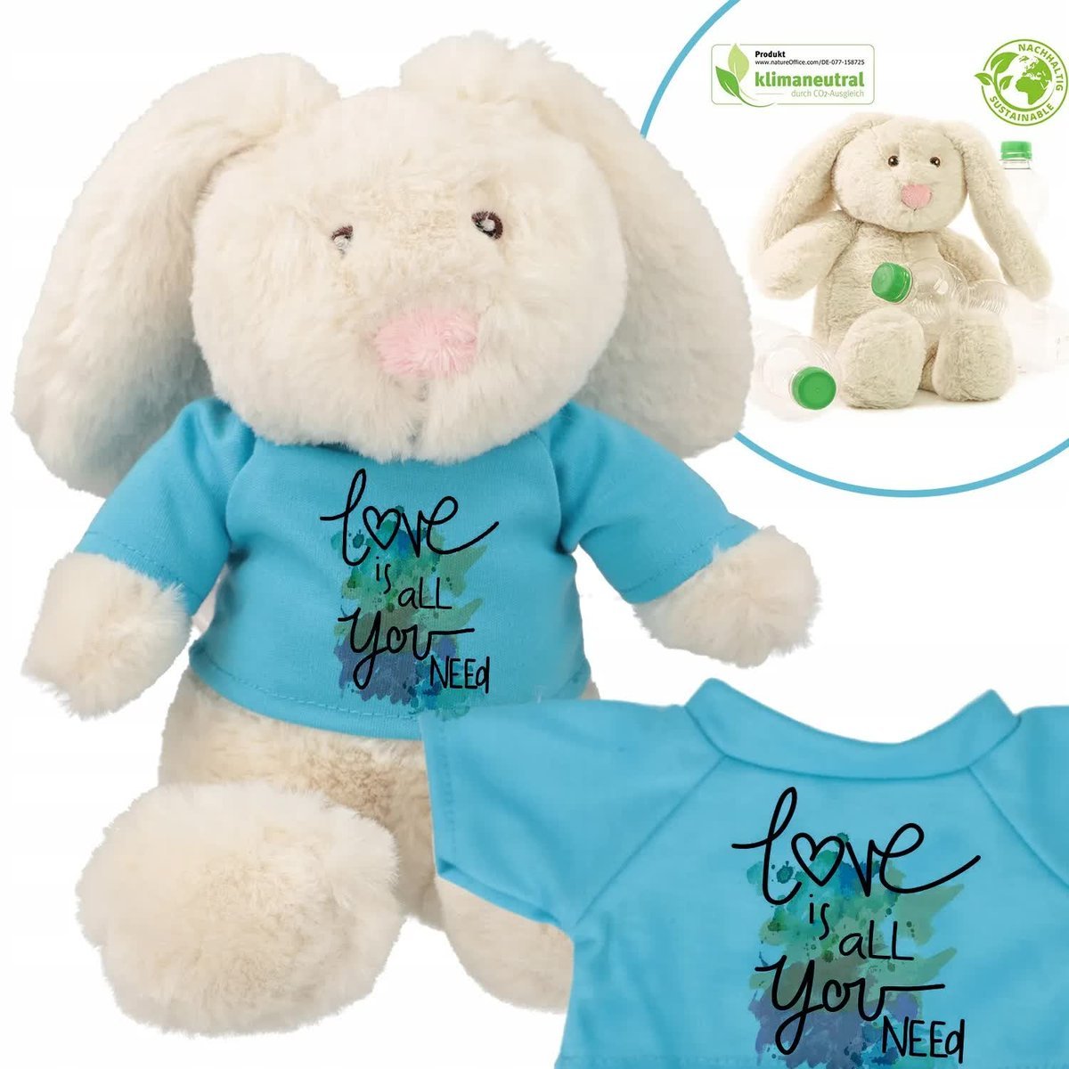 Miś Przytulanka EKO Króliczek LOVE YOU NEED Wzory