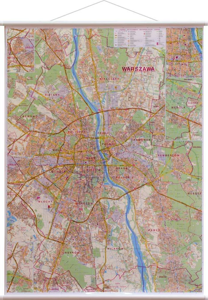 Jokart Warszawa mapa ścienna 1:26 000 Jokart