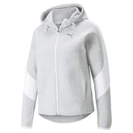 Bluzy damskie - Bluza z kapturem damska Puma Evostripe szara 84707304-S - miniaturka - grafika 1