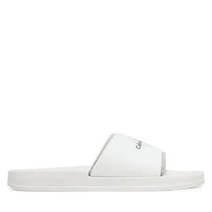 Klapki Calvin Klein Jeans Slide Rubber Neoprene Monologo YM0YM00361 Biały - Klapki i japonki męskie - miniaturka - grafika 1