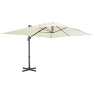 Parasole ogrodowe - vidaXL Parasol wiszący z aluminiowym słupkiem, 400x300 cm, piaskowy - miniaturka - grafika 1
