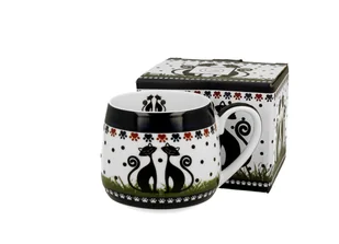 Kubek do kawy i herbaty porcelanowy DUO baryłka INDIGO 1, 430 ml - Kubki - miniaturka - grafika 1