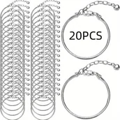 Inne - TEMU Zestaw sztuk bransoletek z łańcuszkiem wężowym o długości 6.29 cala, regulowana bransoletka z łańcuszkiem wężowym z karabińczykiem i - miniaturka - grafika 1