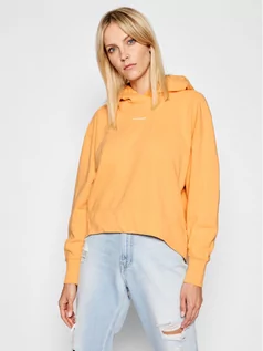 Bluzy damskie - Calvin Klein Jeans Bluza J20J215462 Pomarańczowy Oversize - grafika 1