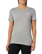 Koszulki i topy damskie - Champion Legacy Podstawy W-Light Cotton Jersey S-s Regular Crewneck Koszulka damska, Jasny melanż szary, S - miniaturka - grafika 1