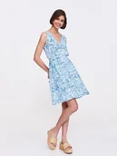 Sukienki - Krótka sukienka z niebieskim wzorem - miniaturka - grafika 1