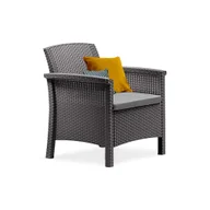 Fotele i krzesła ogrodowe - Leziter Plastikowe krzesło ogrodowe Venus grafitowe - miniaturka - grafika 1