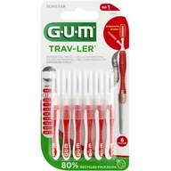 Szczoteczki międzyzębowe - Sunstar GUM Trav-Ler szczoteczka międzyzębowa 0.8 mm czerwona 6 szt. 539 - miniaturka - grafika 1