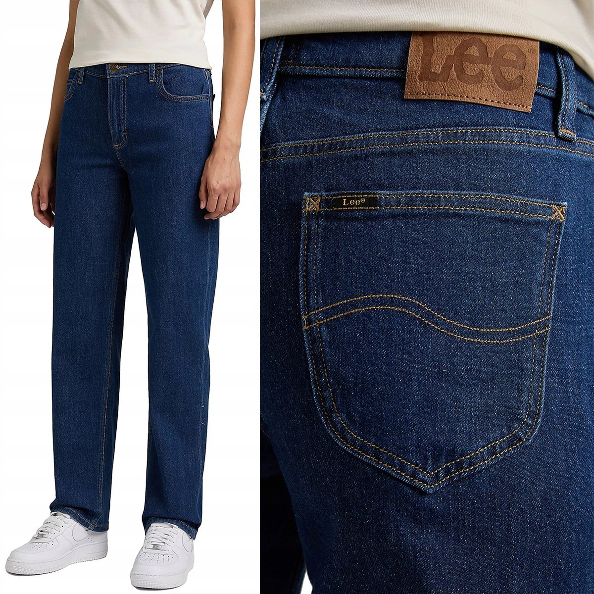Lee JANE Dark Hydro proste wysokie damskie spodnie jeansowe W30 L31