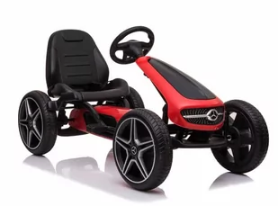 GOKART NA PEDAŁY LICENCJA MERCEDESA KOŁA EVA, MIĘKKIE SIEDZENIE Z LOGIEM MB JAKOŚĆ /XMX610 XMX-610-CZERWONY-PLASTIK - Jeździki dla dzieci - miniaturka - grafika 1
