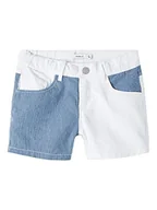 Spodenki damskie - NAME IT Dziewczęce szorty jeansowe, niebieski (medium blue denim), 164 cm - miniaturka - grafika 1